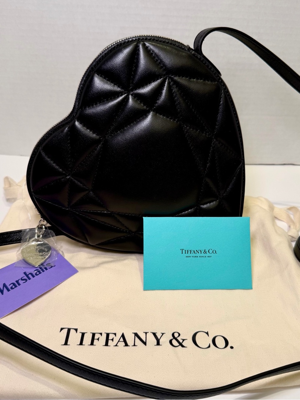 Tiffany & Co. “Return To Tiffany” Quilted Heart Shaped Crossbody Bag Black